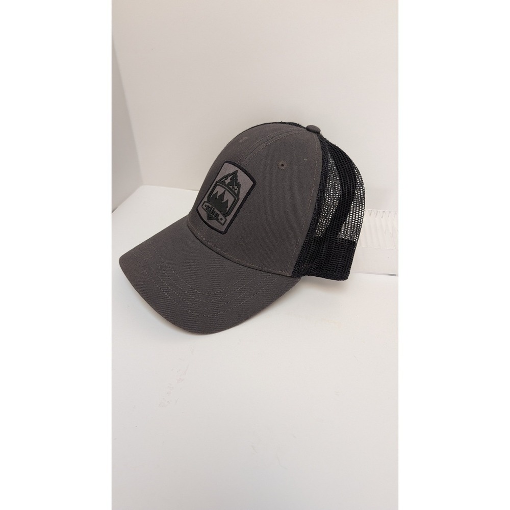 Kuhl Mens Trucker Hat Gray Black Mountain Patch Snapback Mesh Cap - Picture 2 of 5